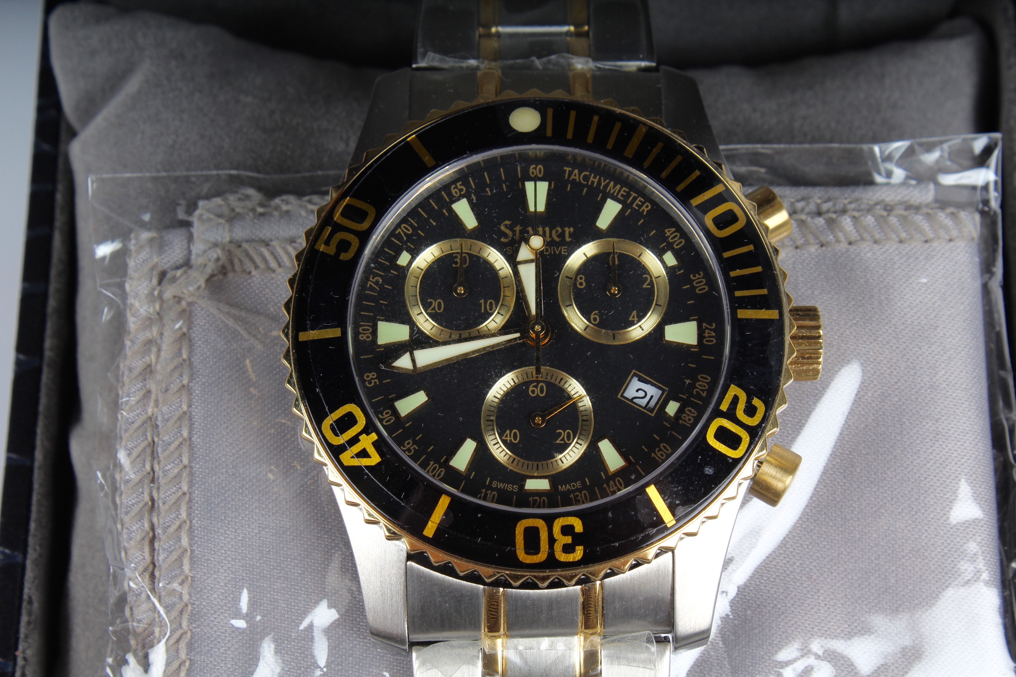 Men's Stauer Swiss Dive Watch with Original Box