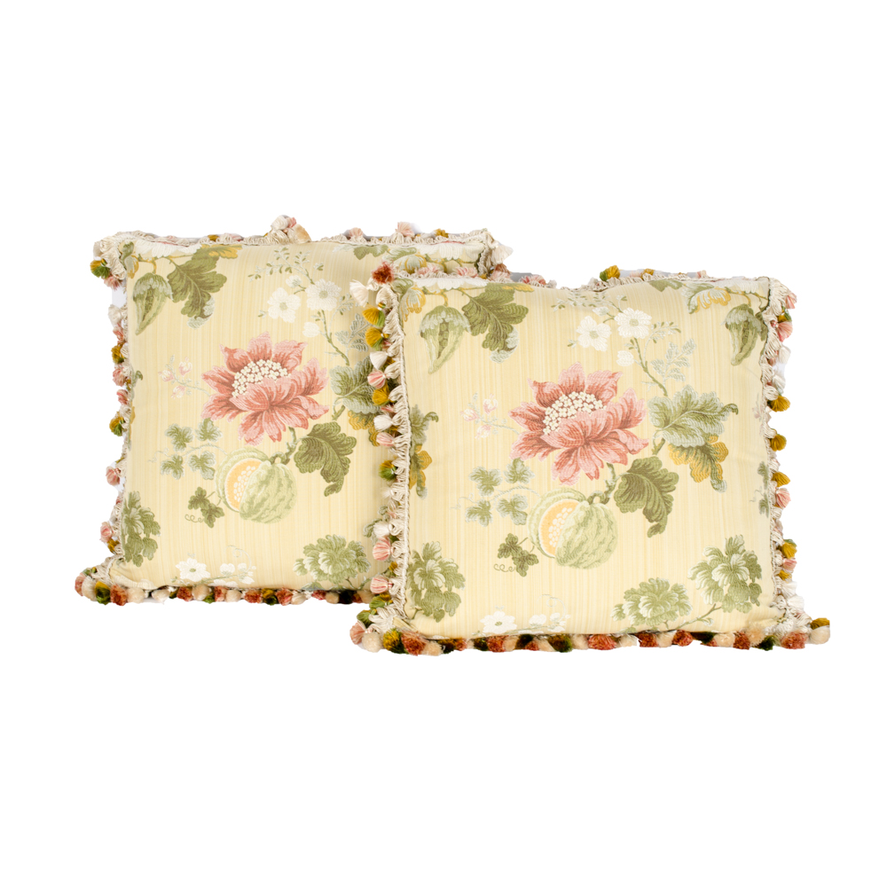 Pair Of Scalamandre Floral Pillows