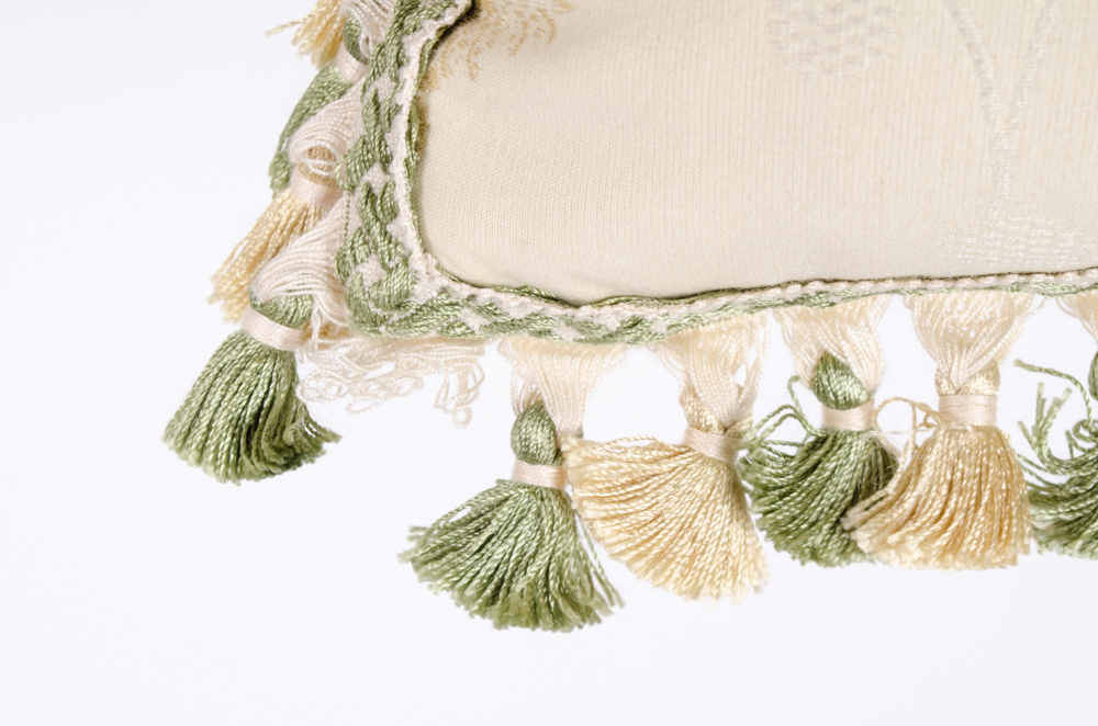 Group Of Green And Ivory Pillows