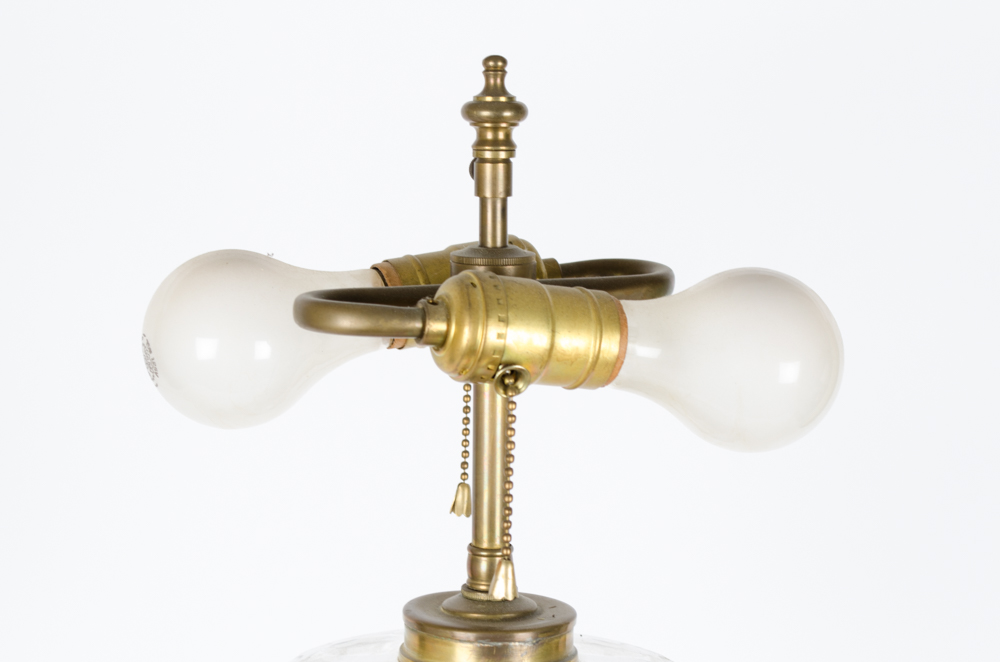 Vintage Brass And Crystal Lamp