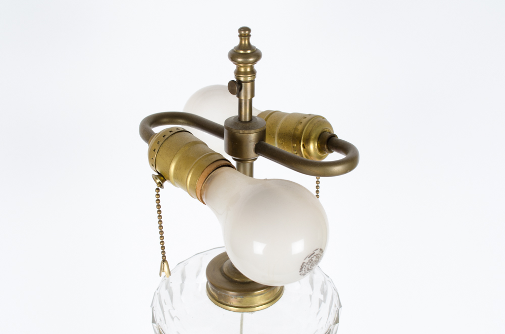 Vintage Brass And Crystal Lamp