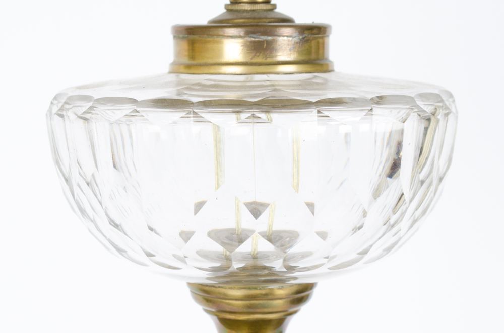 Vintage Brass And Crystal Lamp