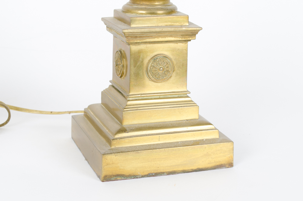 Vintage Brass And Crystal Lamp