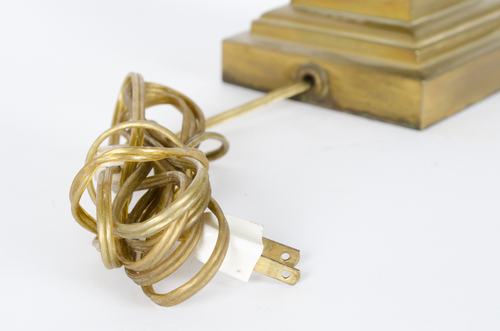 Vintage Brass And Crystal Lamp