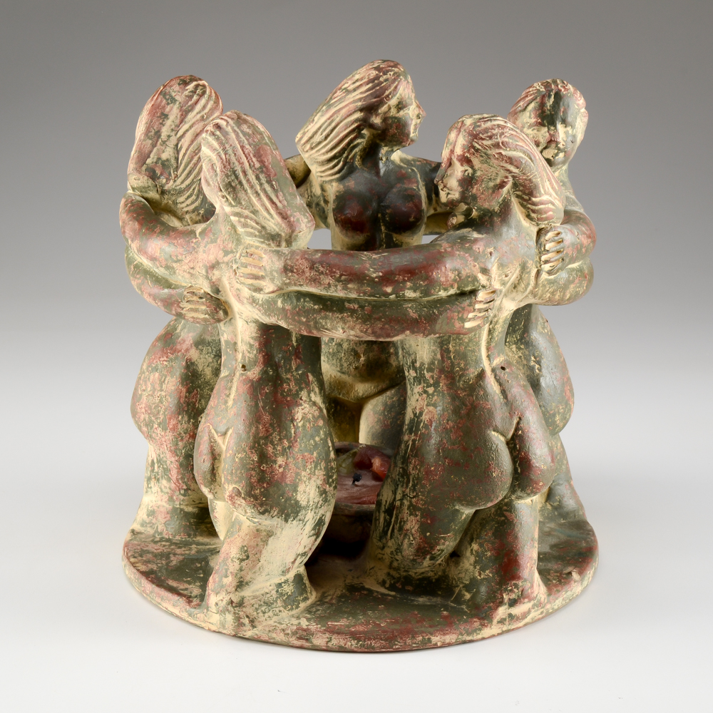 Mexican Pottery Circle of Friends Nude Women Votive