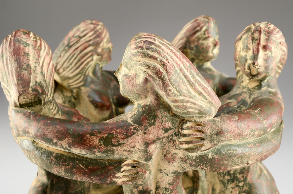 Mexican Pottery Circle of Friends Nude Women Votive