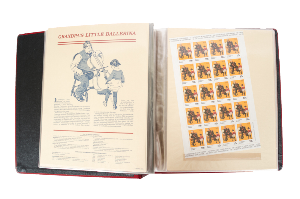 Norman Rockwell Miniature Sheet Mint Stamp Collection