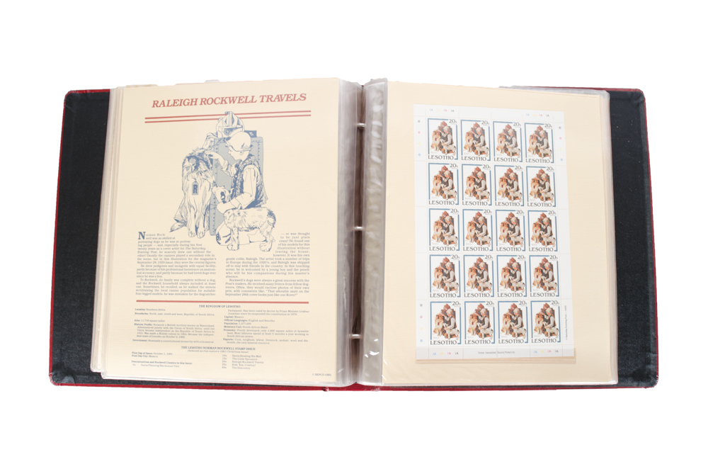Norman Rockwell Miniature Sheet Mint Stamp Collection