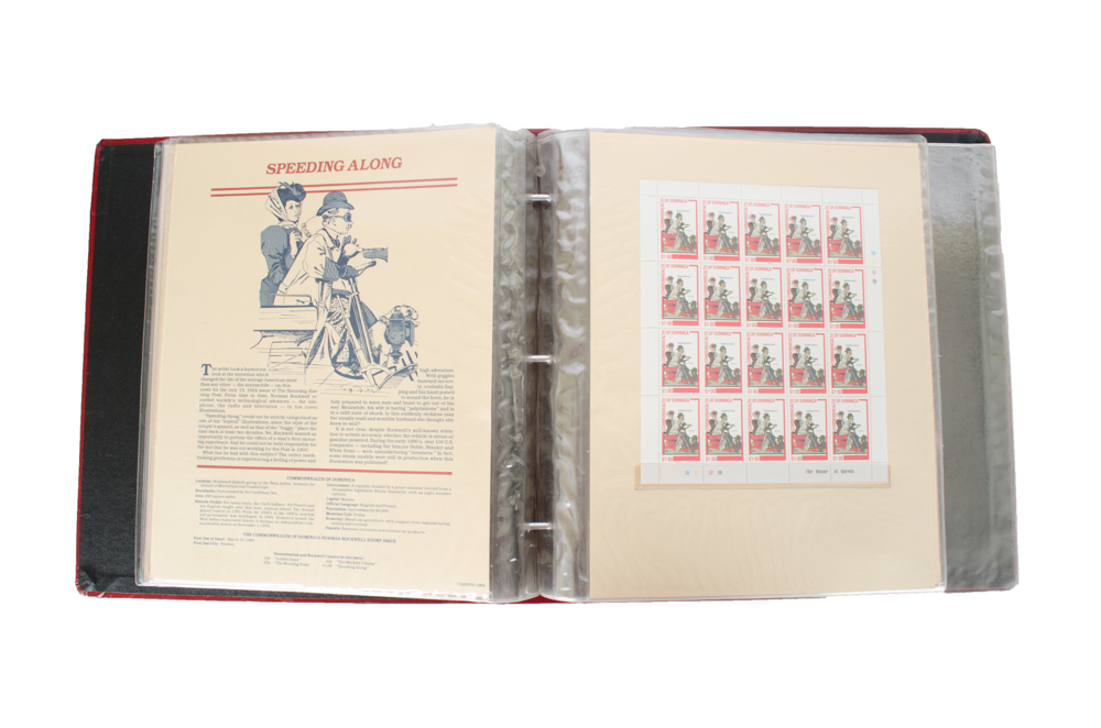 Norman Rockwell Miniature Sheet Mint Stamp Collection