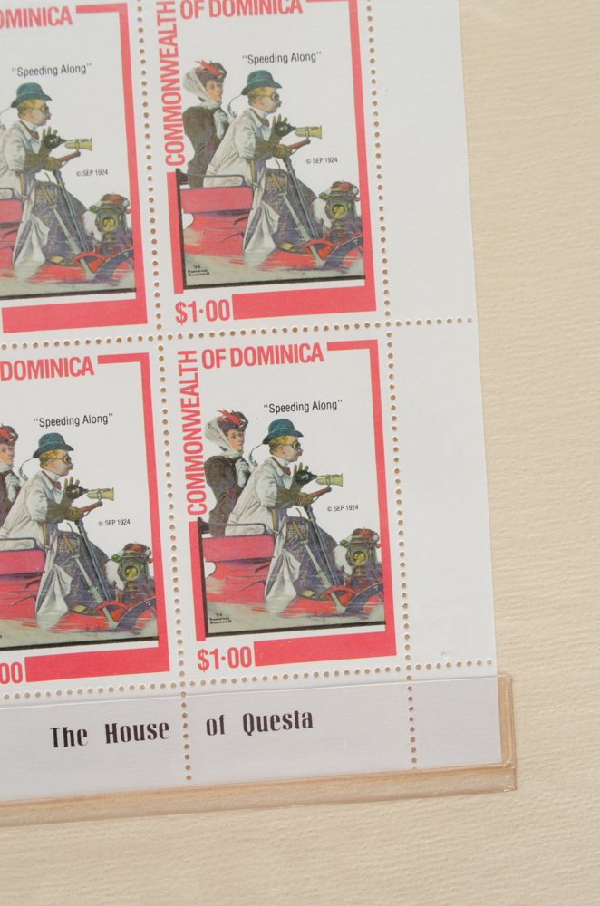 Norman Rockwell Miniature Sheet Mint Stamp Collection