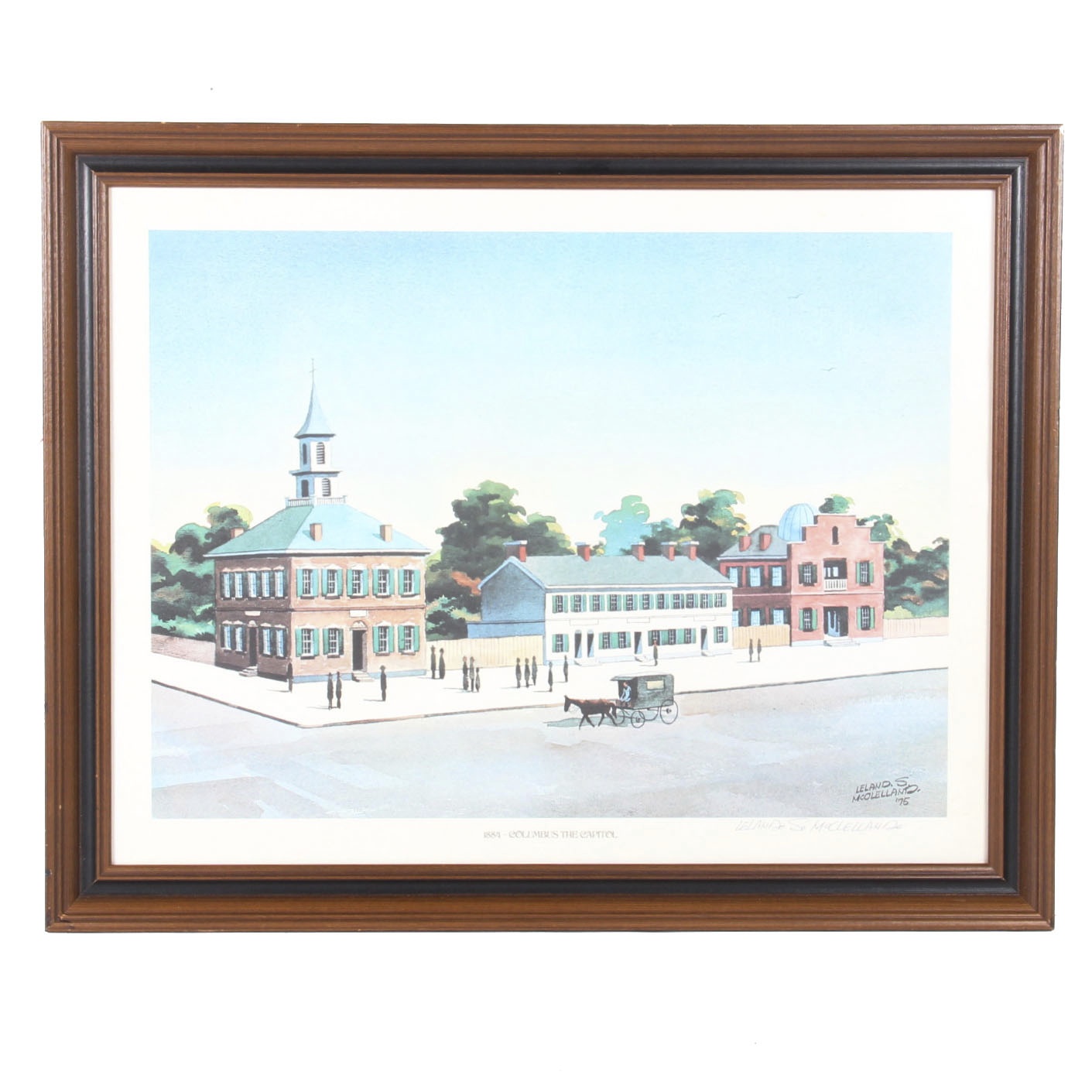Vintage Leland S. McClelland "1884 - Columbus the Capitol" Offset Lithograph