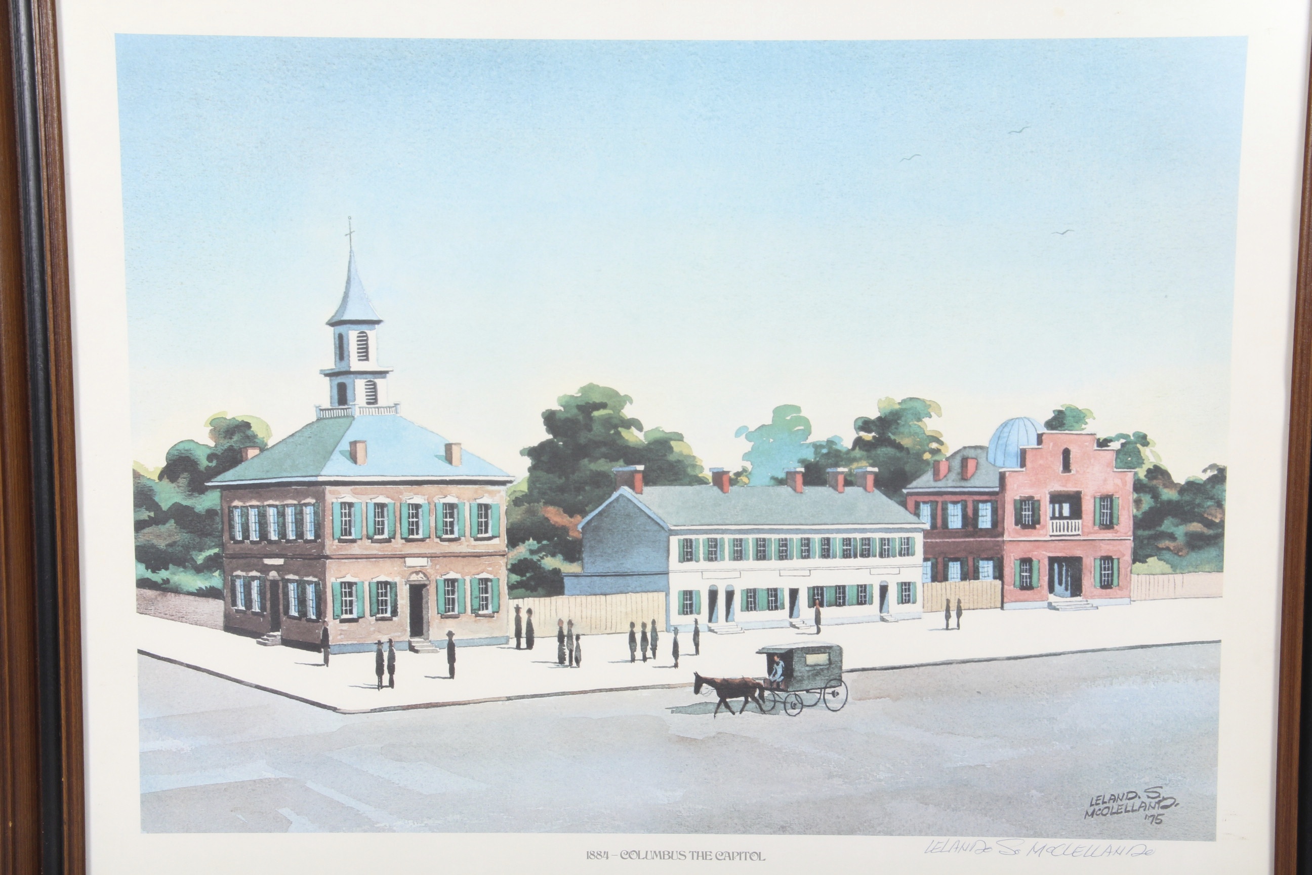 Vintage Leland S. McClelland "1884 - Columbus the Capitol" Offset Lithograph