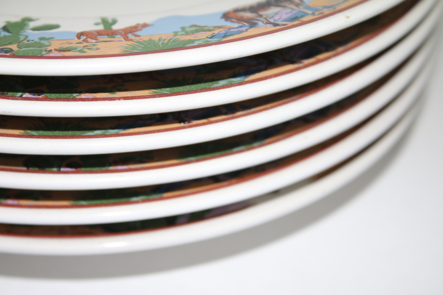 Tienshan Southwest Wolf Themed Plates