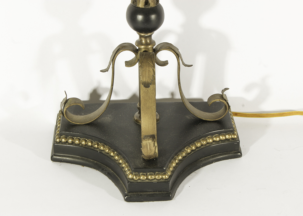 Pair of Acanthus Lamps with One Candlestick Lamp