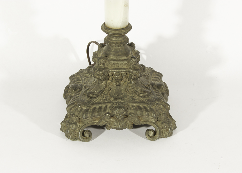 Pair of Acanthus Lamps with One Candlestick Lamp
