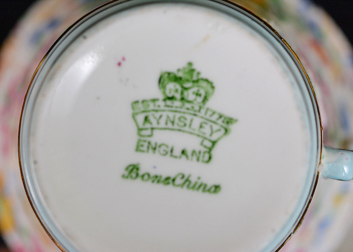 Eclectic Selection of Teacups and Saucers