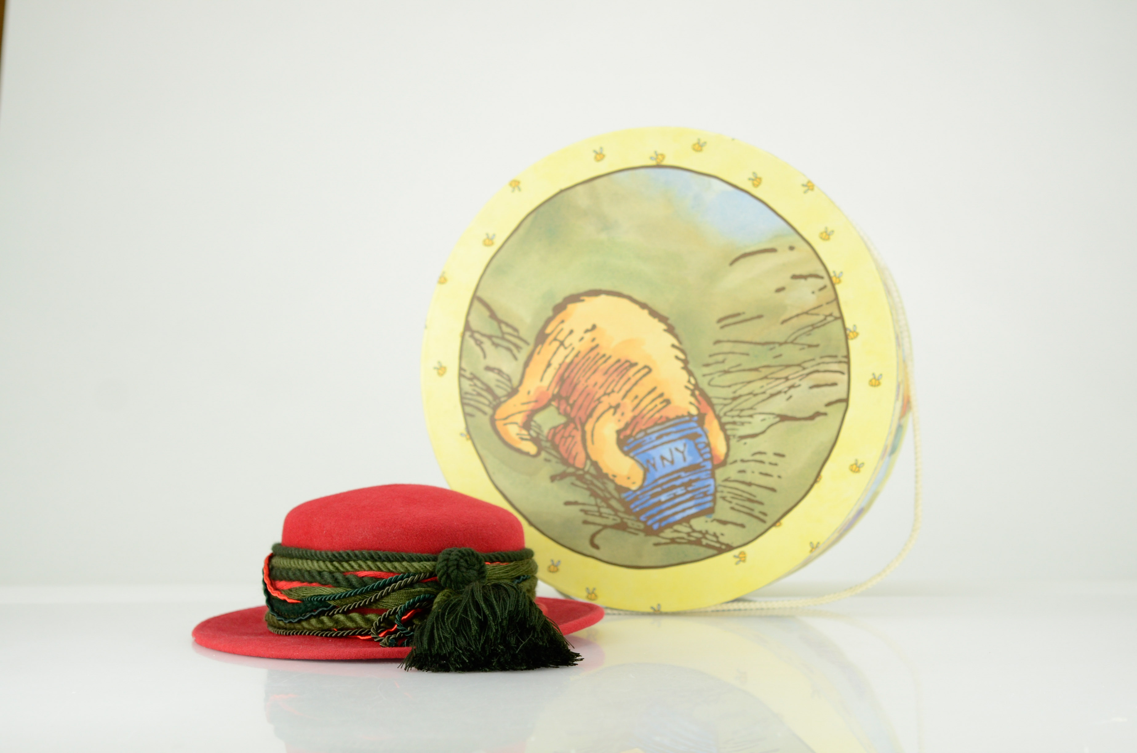 Red Muhlbauer Hat in Winnie the Pooh Hat Box