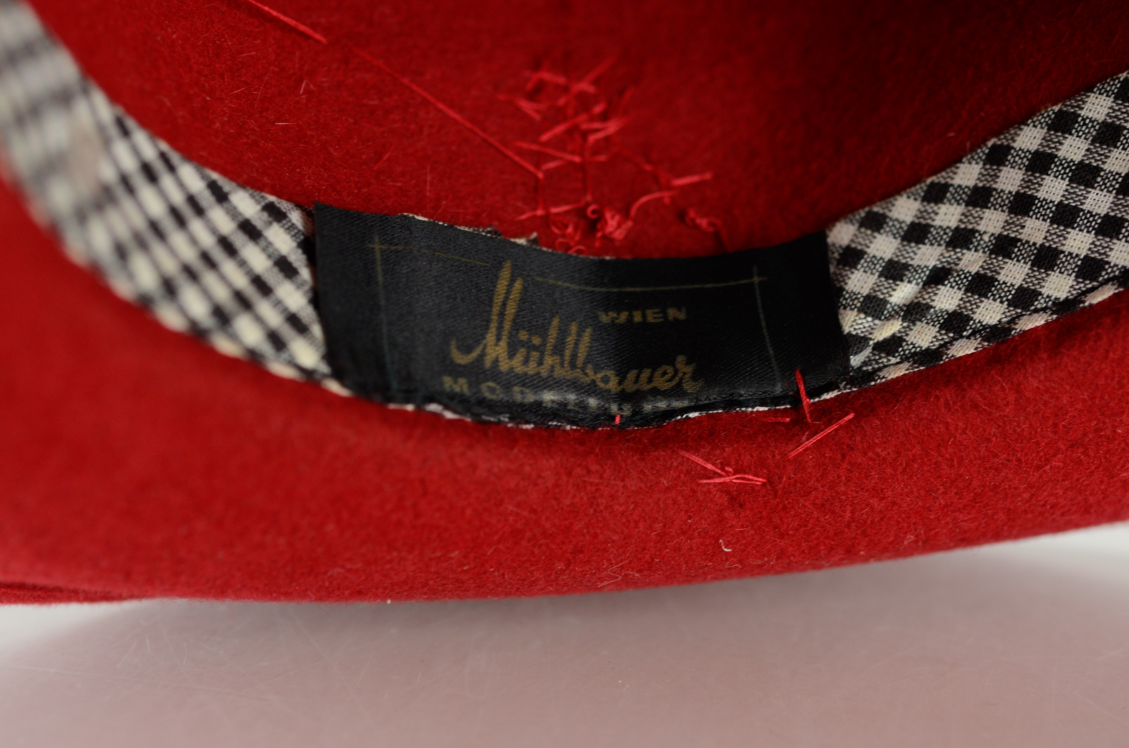 Red Muhlbauer Hat in Winnie the Pooh Hat Box