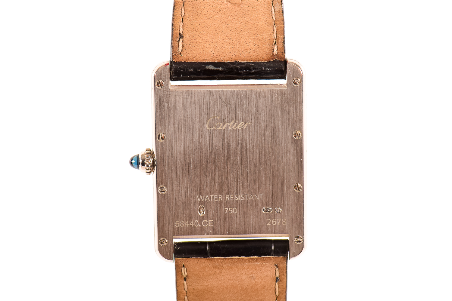 Cartier Classic Tank Watch 18k White Gold with Alligator Wristband