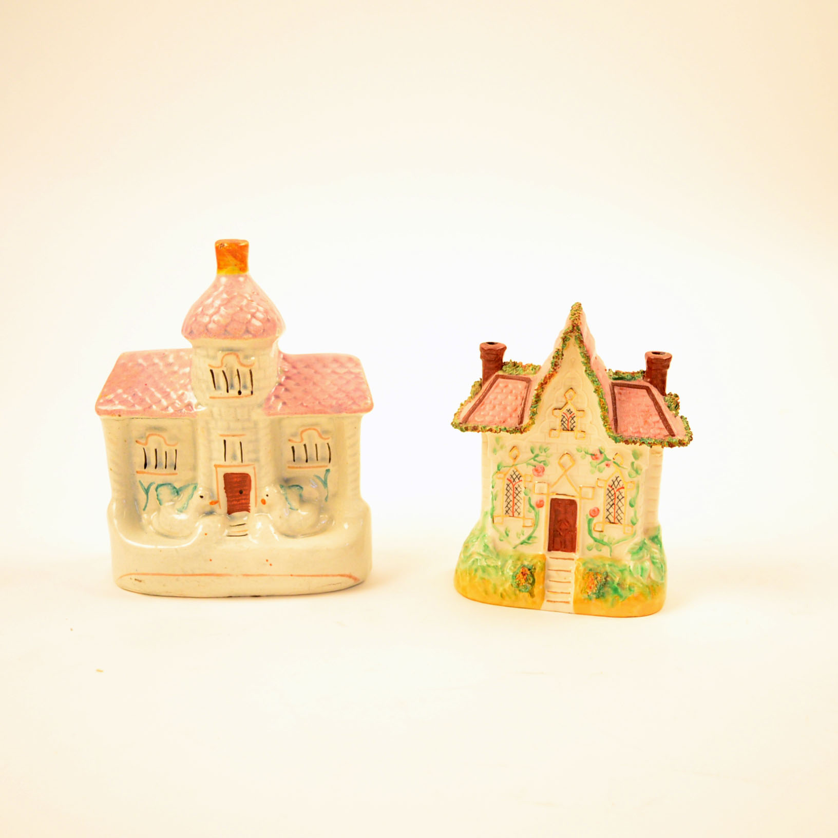 Painted Ceramic House Figurines