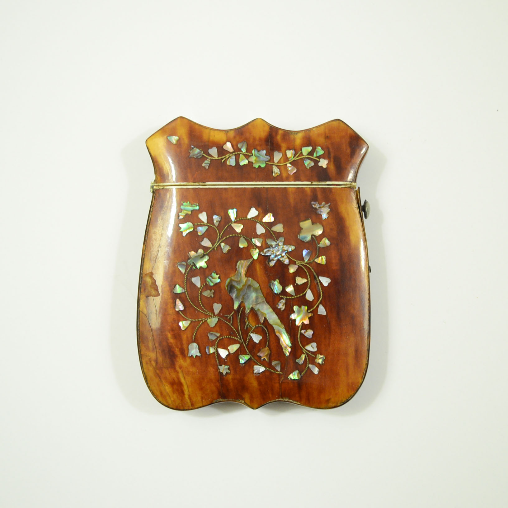 Shield Shaped Antique Tortoise Shell Card Case