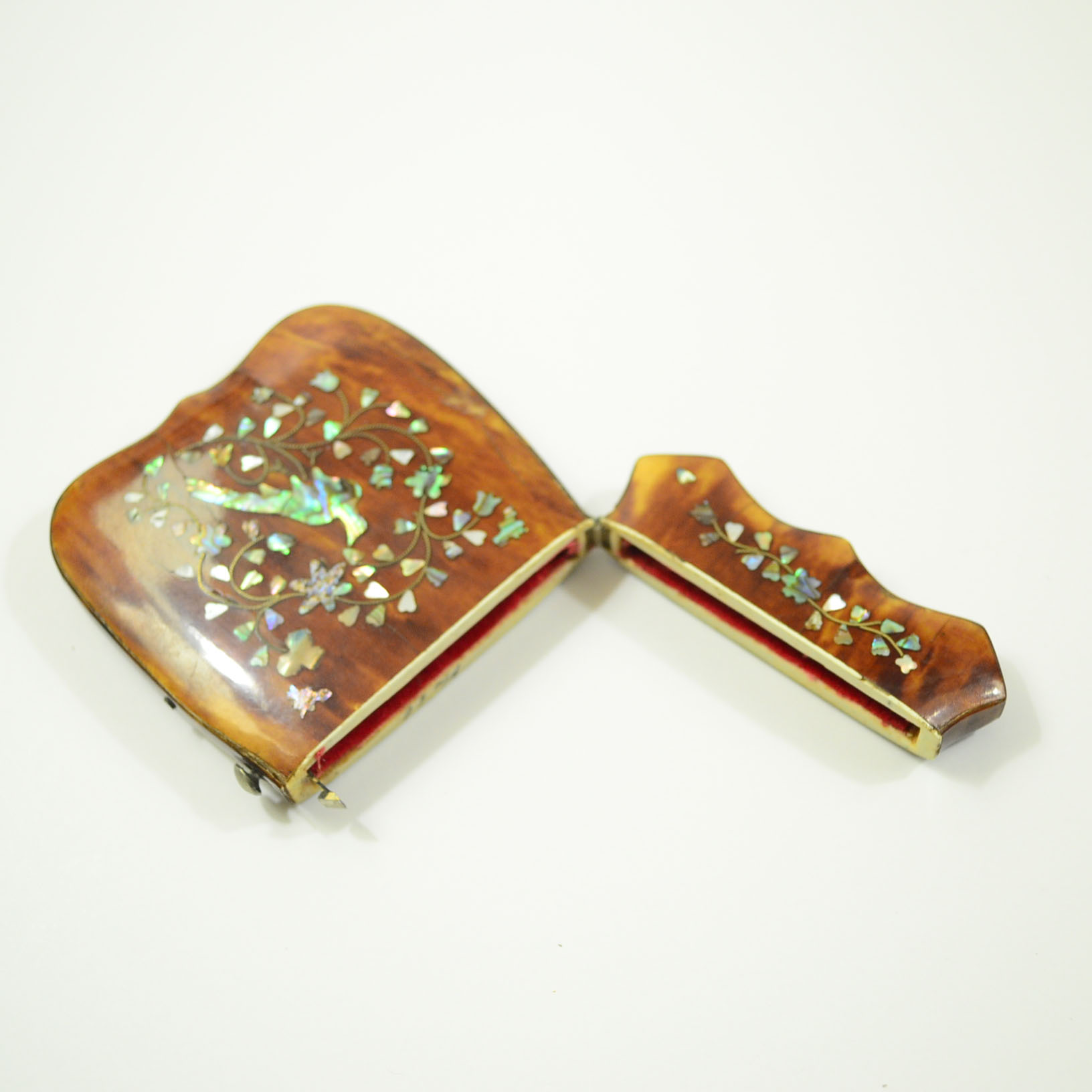 Shield Shaped Antique Tortoise Shell Card Case