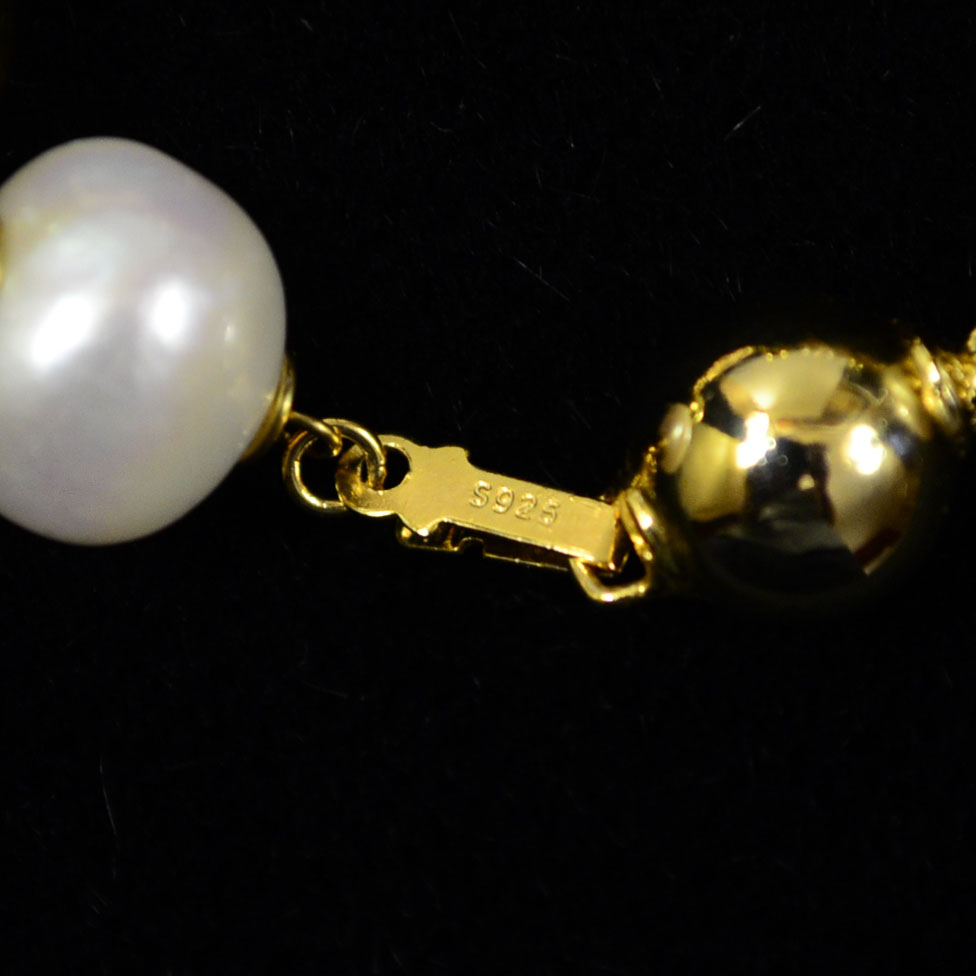 Gilded Sterling Silver Coin and Pearl Bracelet