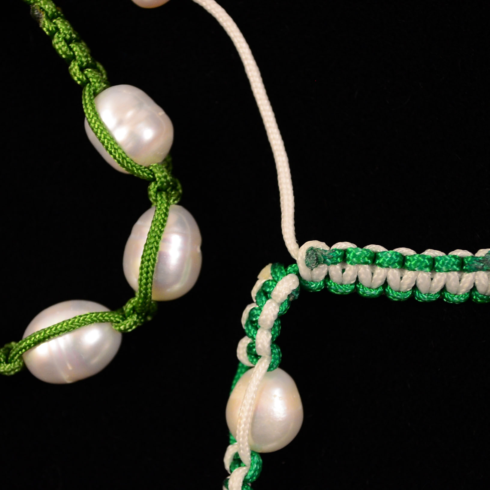 Trio of Paracord Bracelets with Baroque Pearls