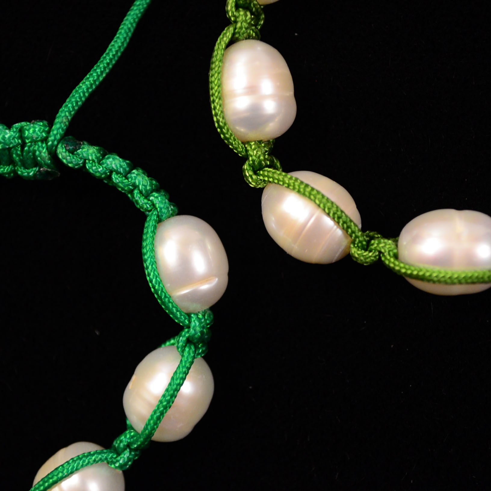 Trio of Paracord Bracelets with Baroque Pearls