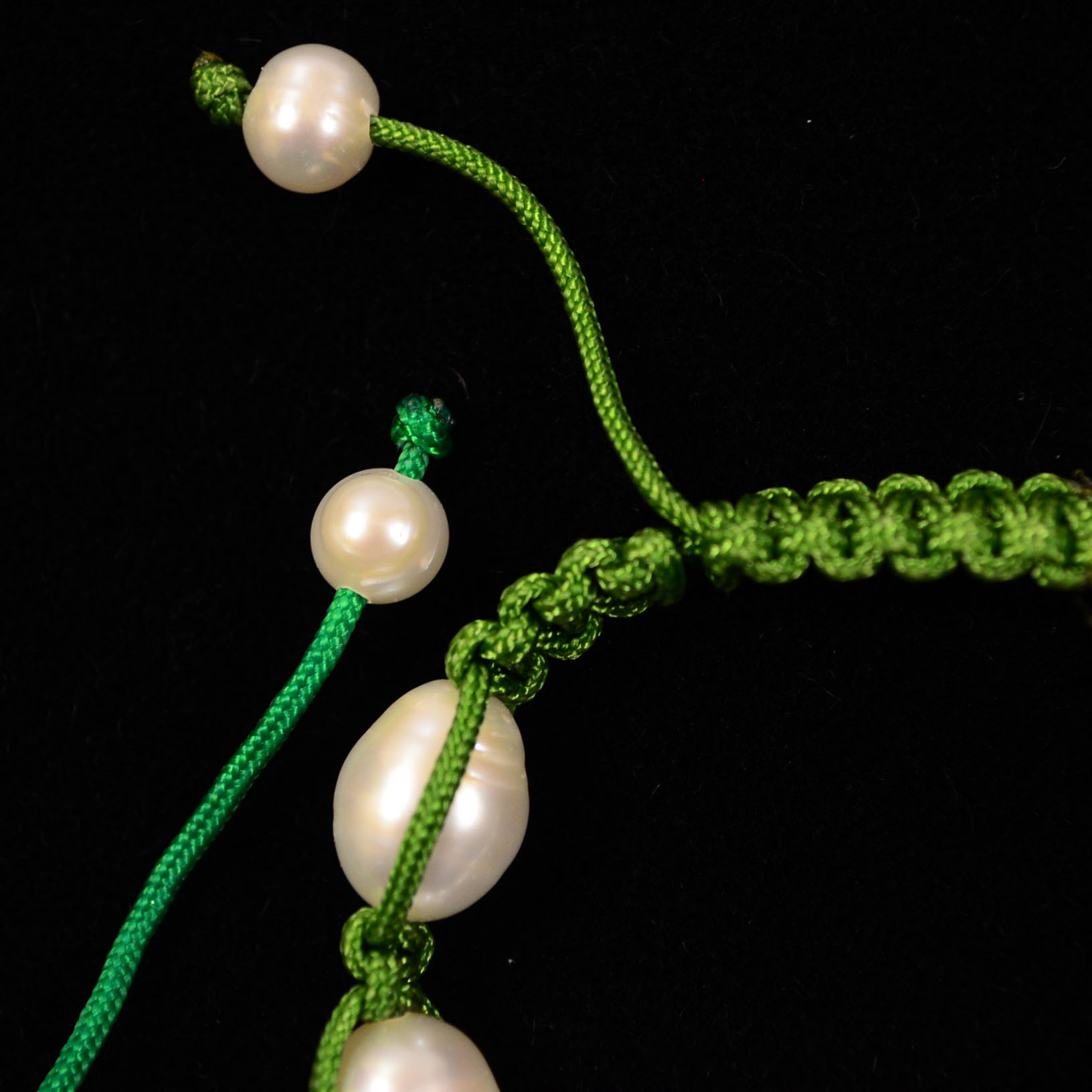 Trio of Paracord Bracelets with Baroque Pearls