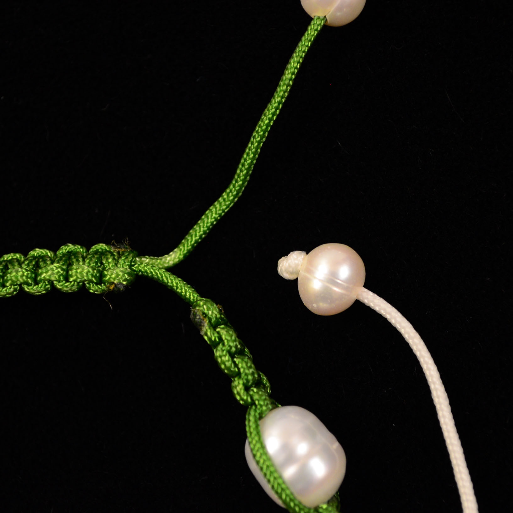 Trio of Paracord Bracelets with Baroque Pearls