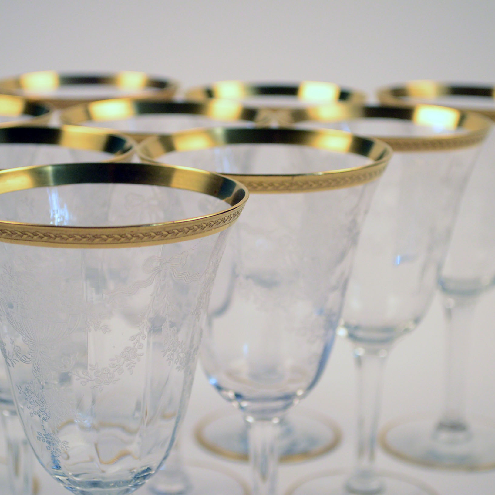 Set of Ten Wine Glasses