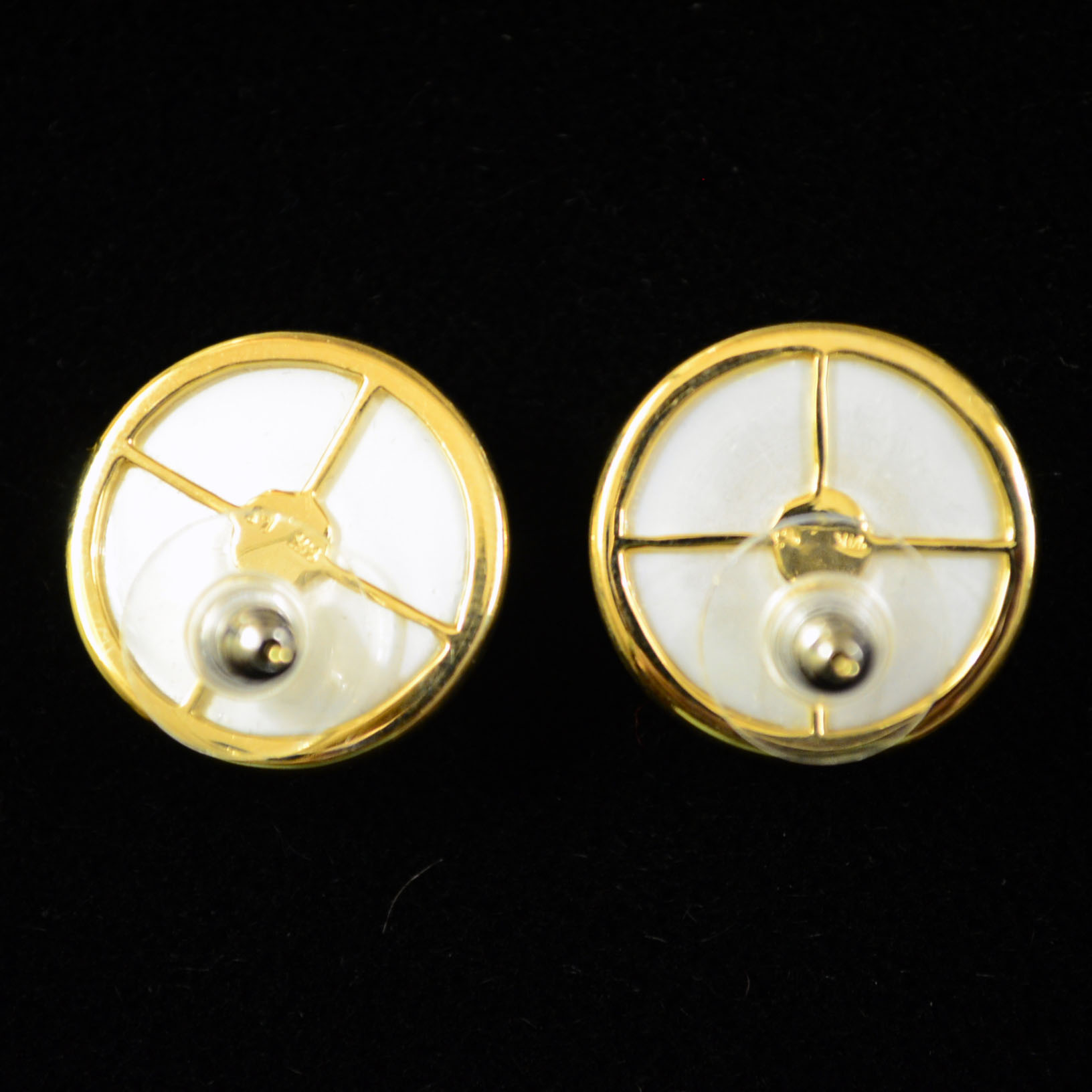 Pair of 14K Yellow Gold and Pearl Earrings