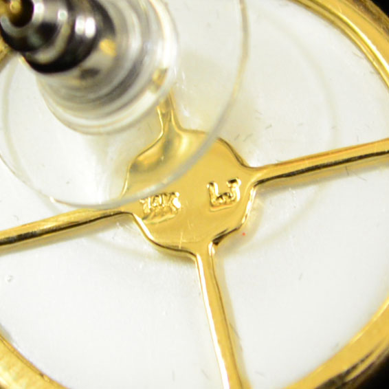 Pair of 14K Yellow Gold and Pearl Earrings