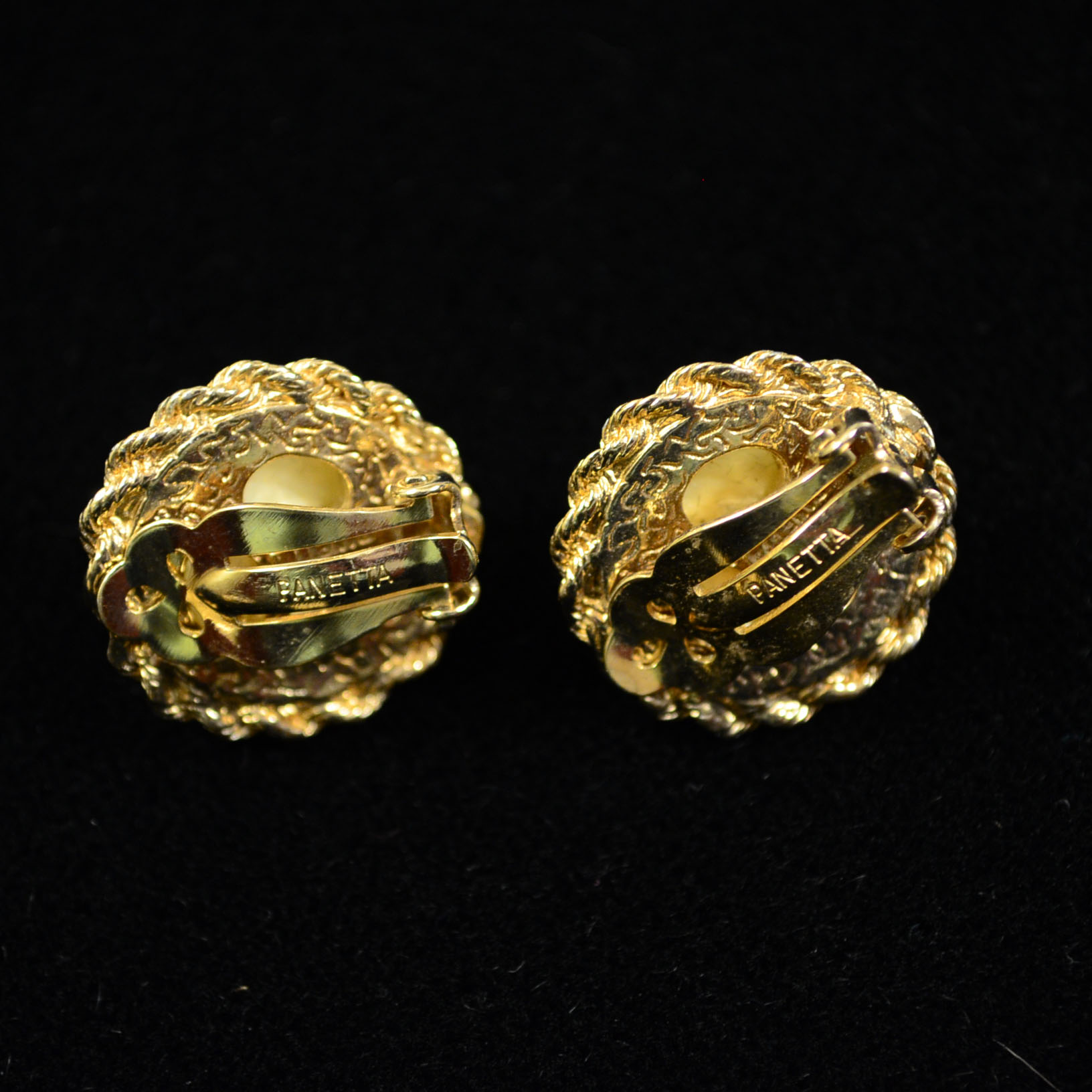 Two Pairs of Vintage Diner and Panetta Faux Pearl Unpierced Earrings