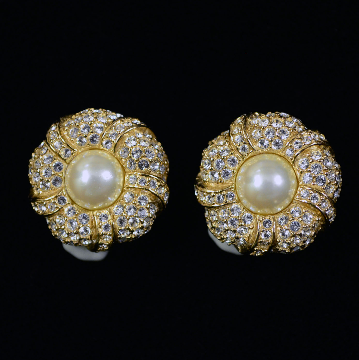 Two Pairs of Vintage Diner and Panetta Faux Pearl Unpierced Earrings