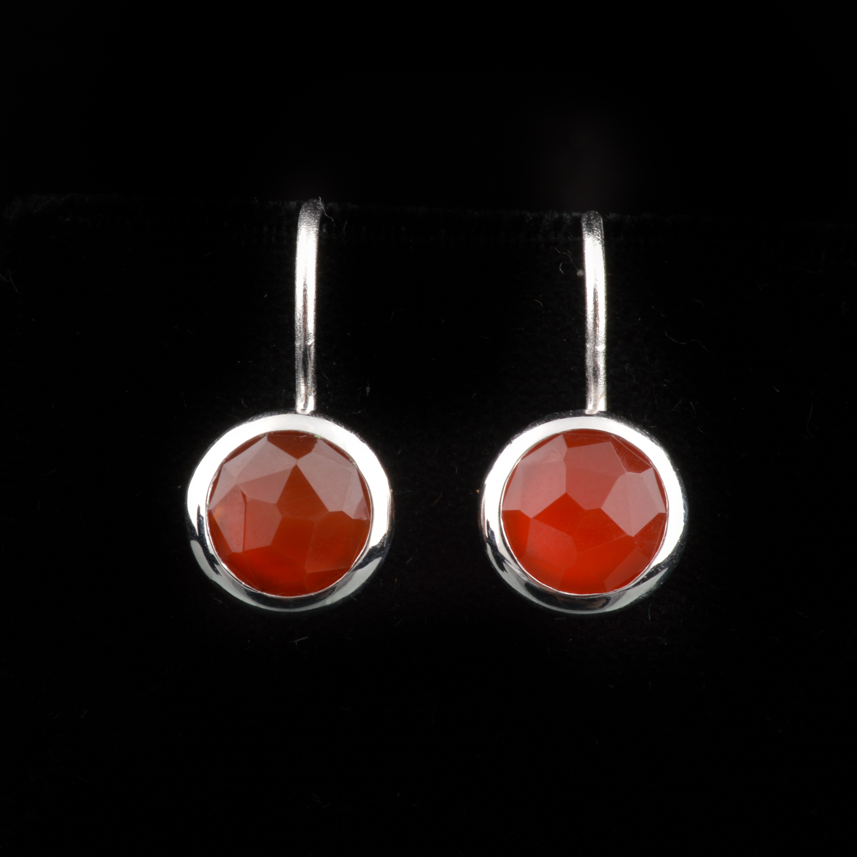 Bastian Sterling Silver and Red Agate Drop Earrings