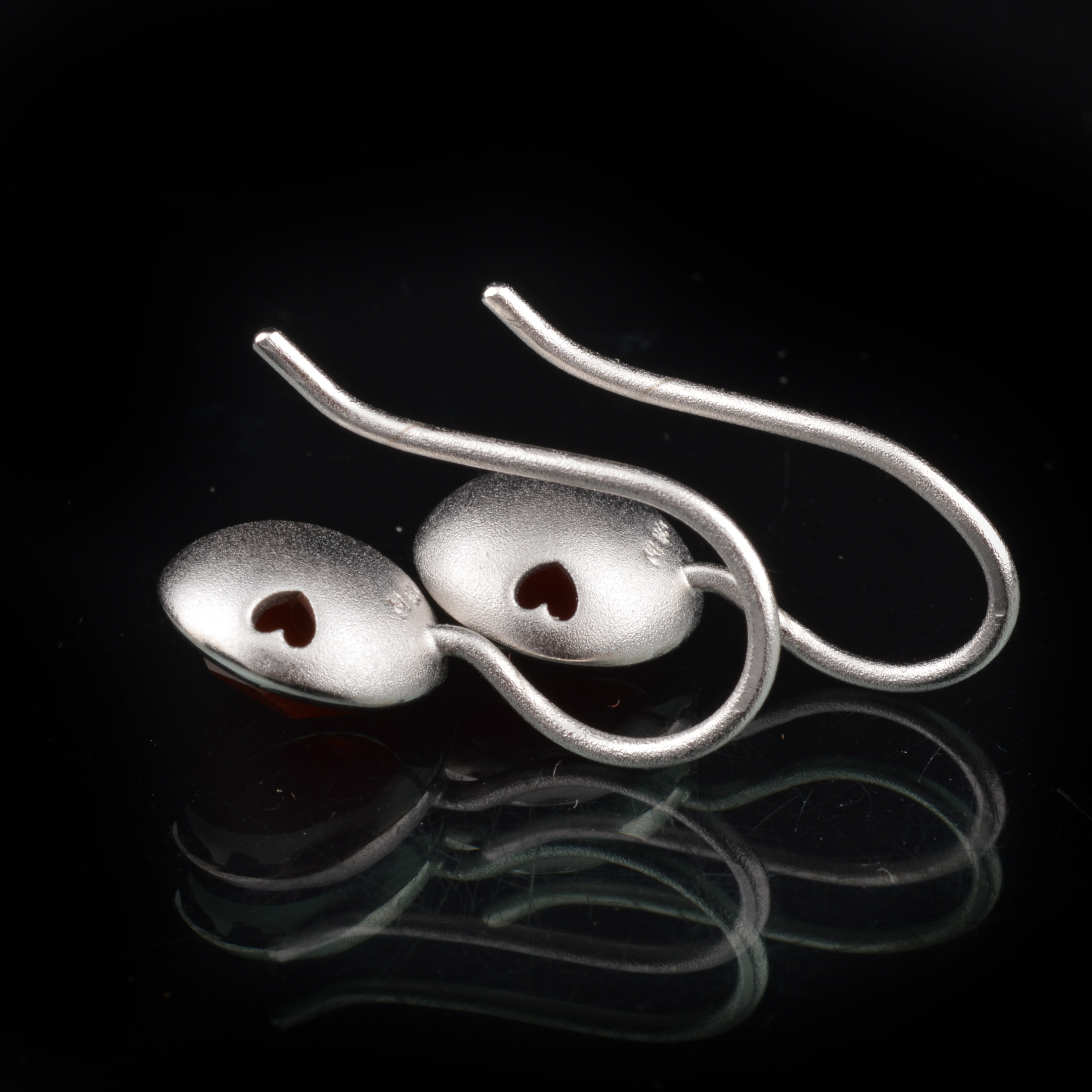 Bastian Sterling Silver and Red Agate Drop Earrings
