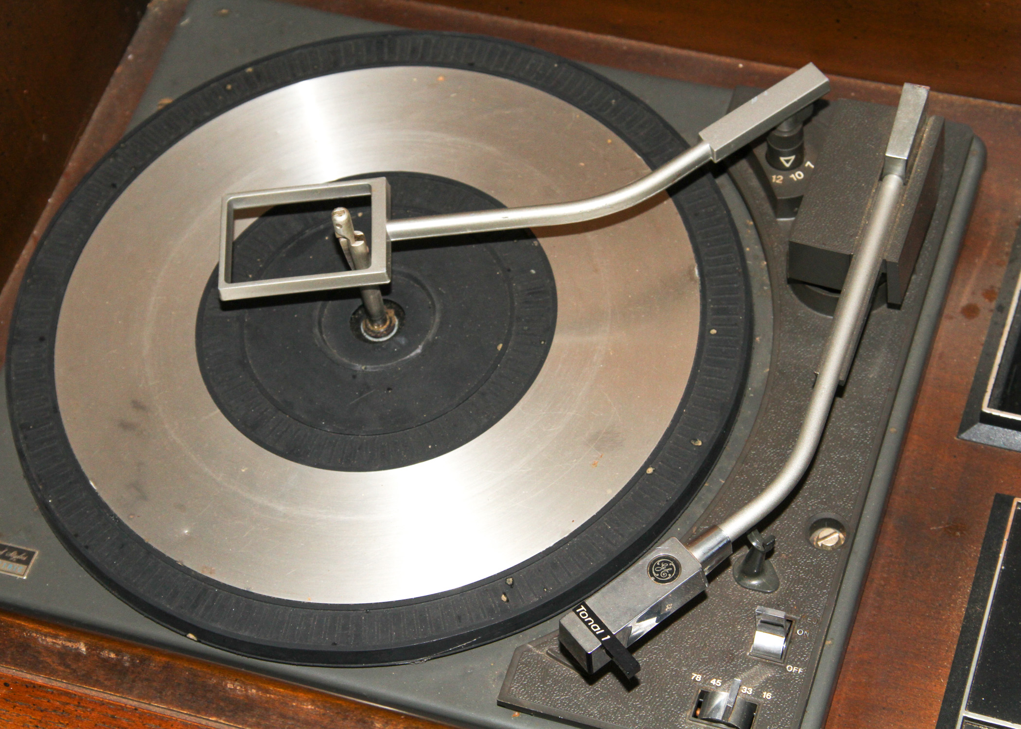 Vintage General Electric Record Console Table