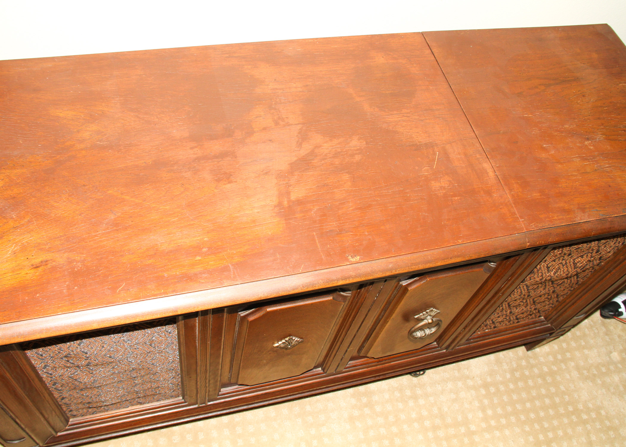 Vintage General Electric Record Console Table