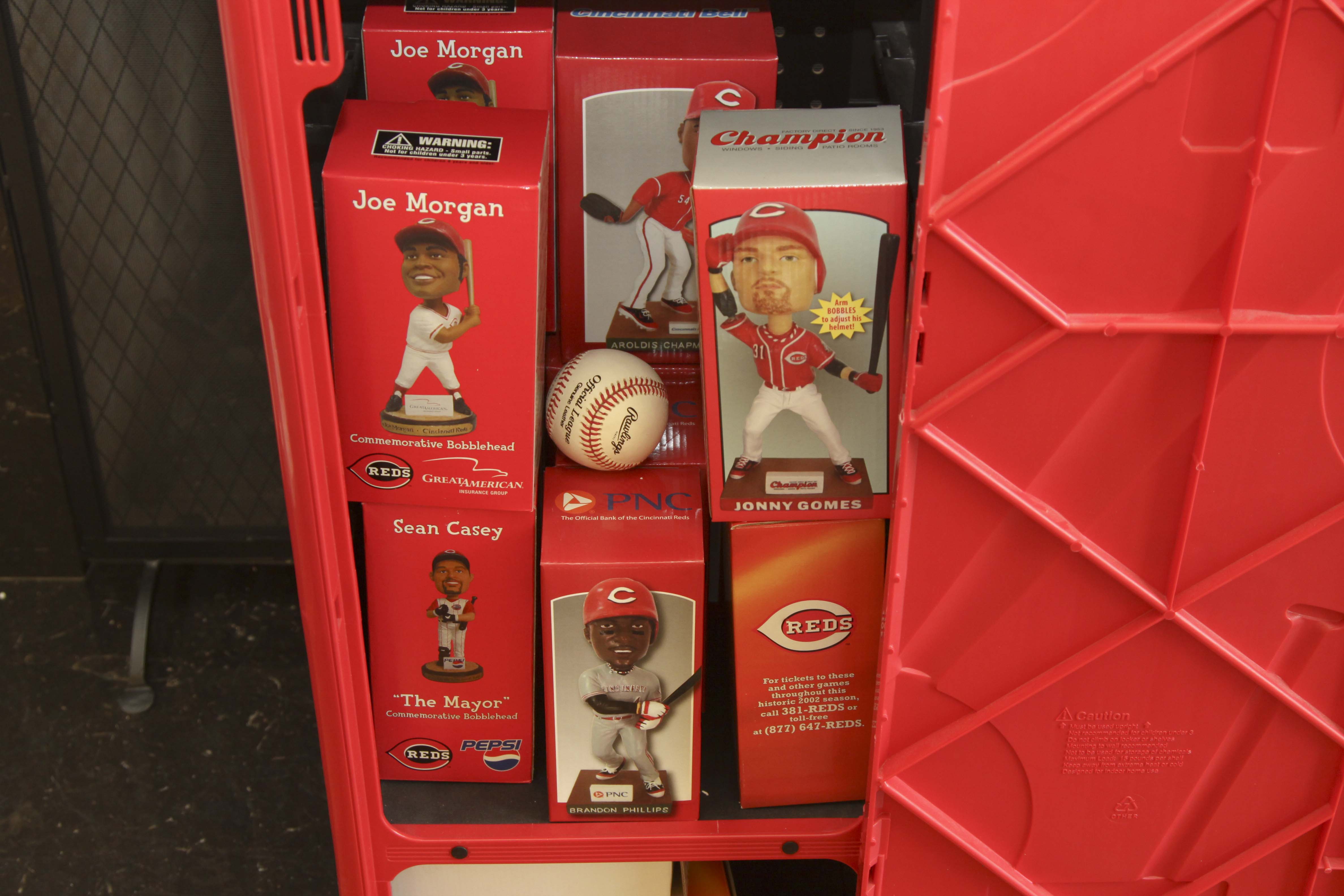 Child's Plastic Cincinnati Reds Locker with Bobble Heads