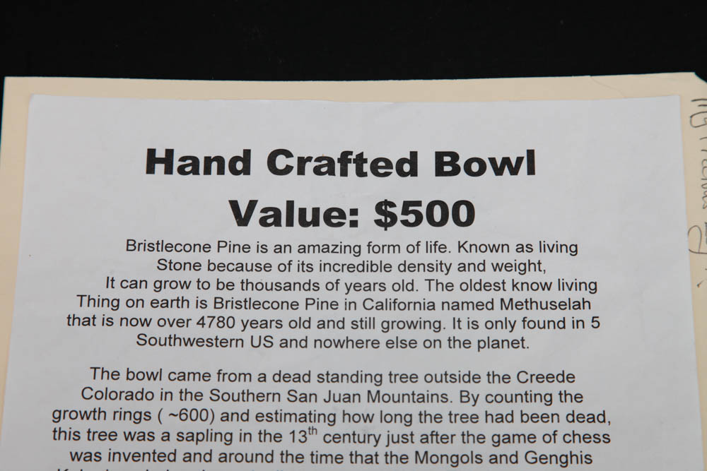 Hand-Crafted Bristlecone Pine Bowl