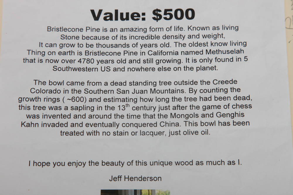 Hand-Crafted Bristlecone Pine Bowl