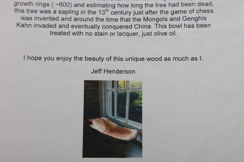 Hand-Crafted Bristlecone Pine Bowl