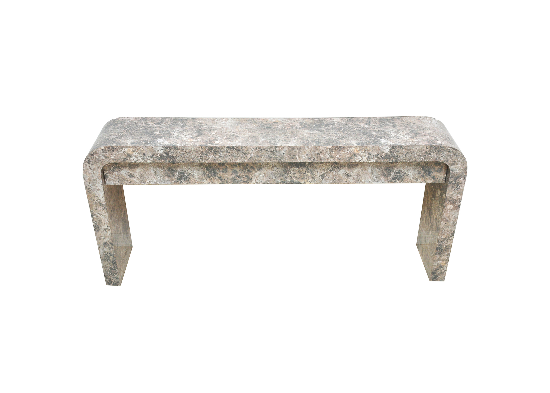 Faux Marble Veneer Console Table