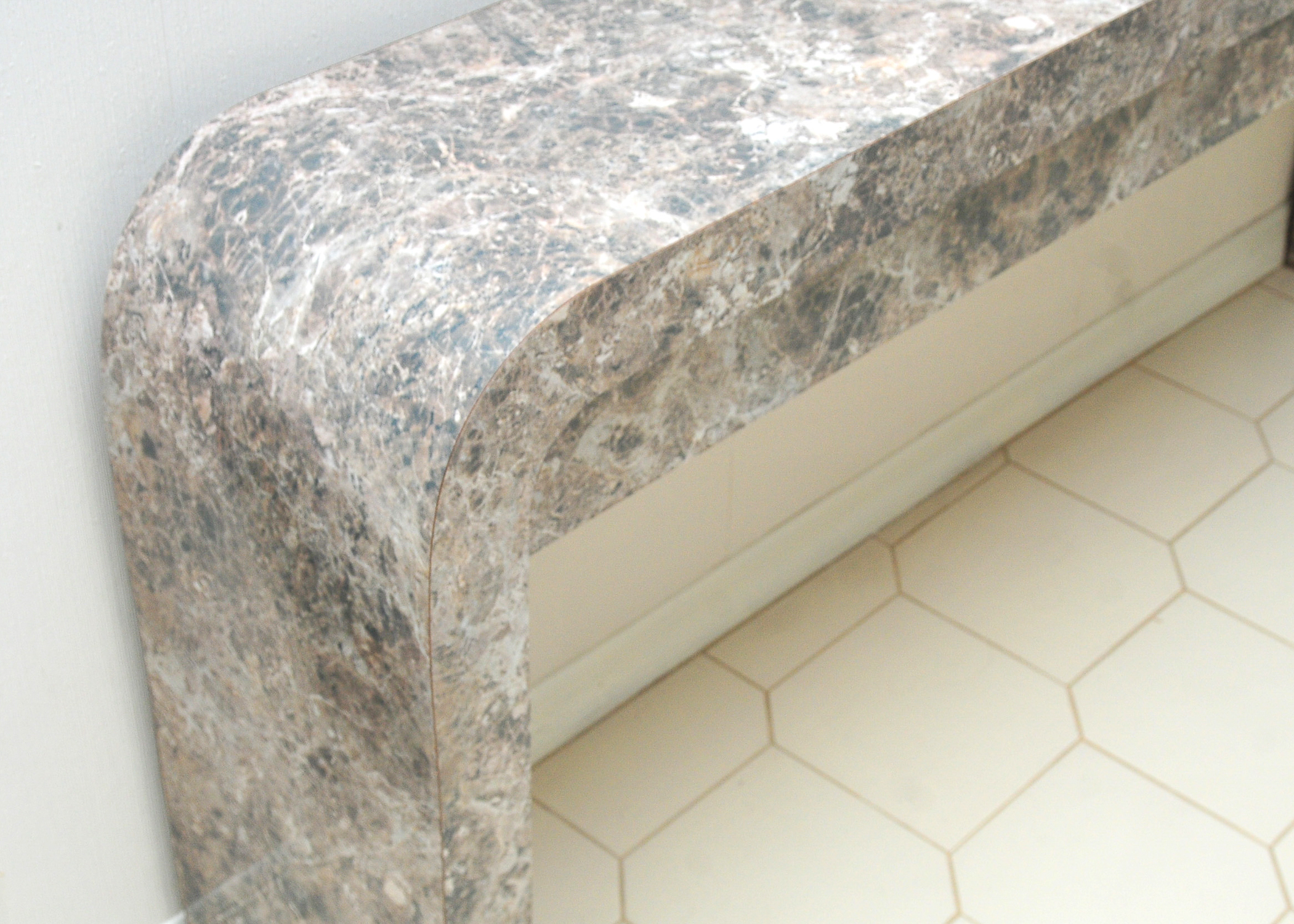 Faux Marble Veneer Console Table