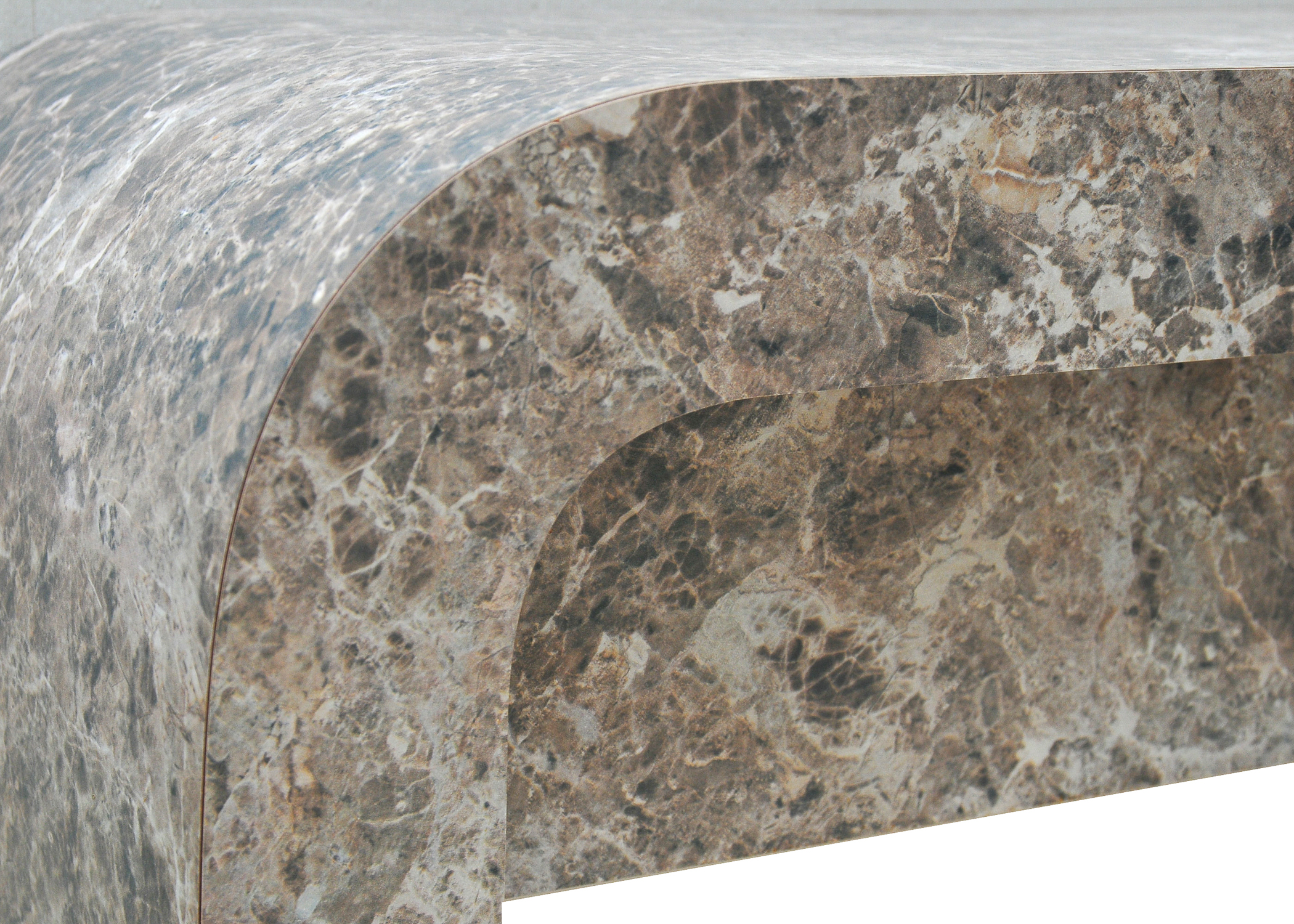 Faux Marble Veneer Console Table