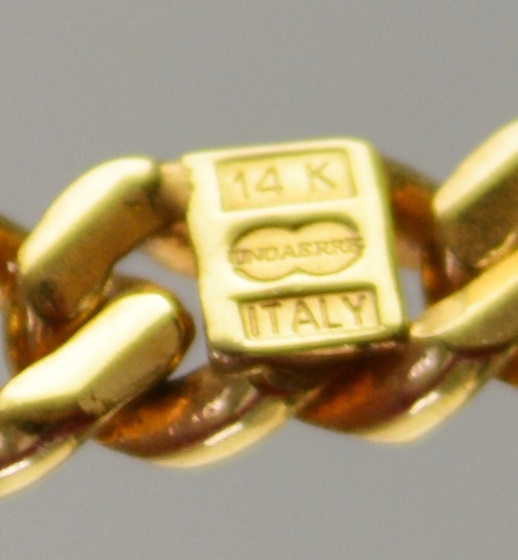 14K Yellow Gold 20" Heavy Flat Link Solid Necklace