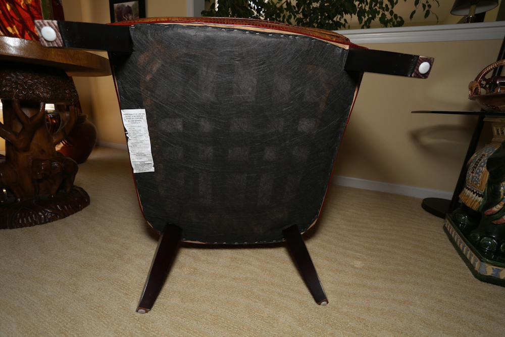 Genuine Alligator Leather Wing Back Chair