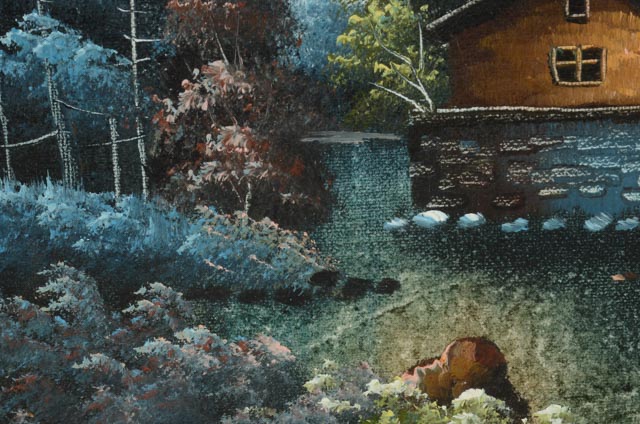 M. Martin Original Oil on Canvas Night Landscape